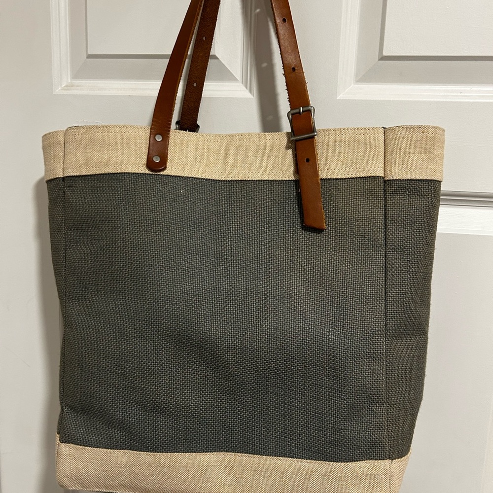 Apolis Brand - quality Stylish Gray and Tan Tote Bag.